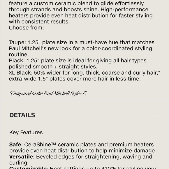 New in Box Paul Mitchell Smooth + Ceramic Flat Iron 
In Taupe 1.25 inch - Picture 4 of 5